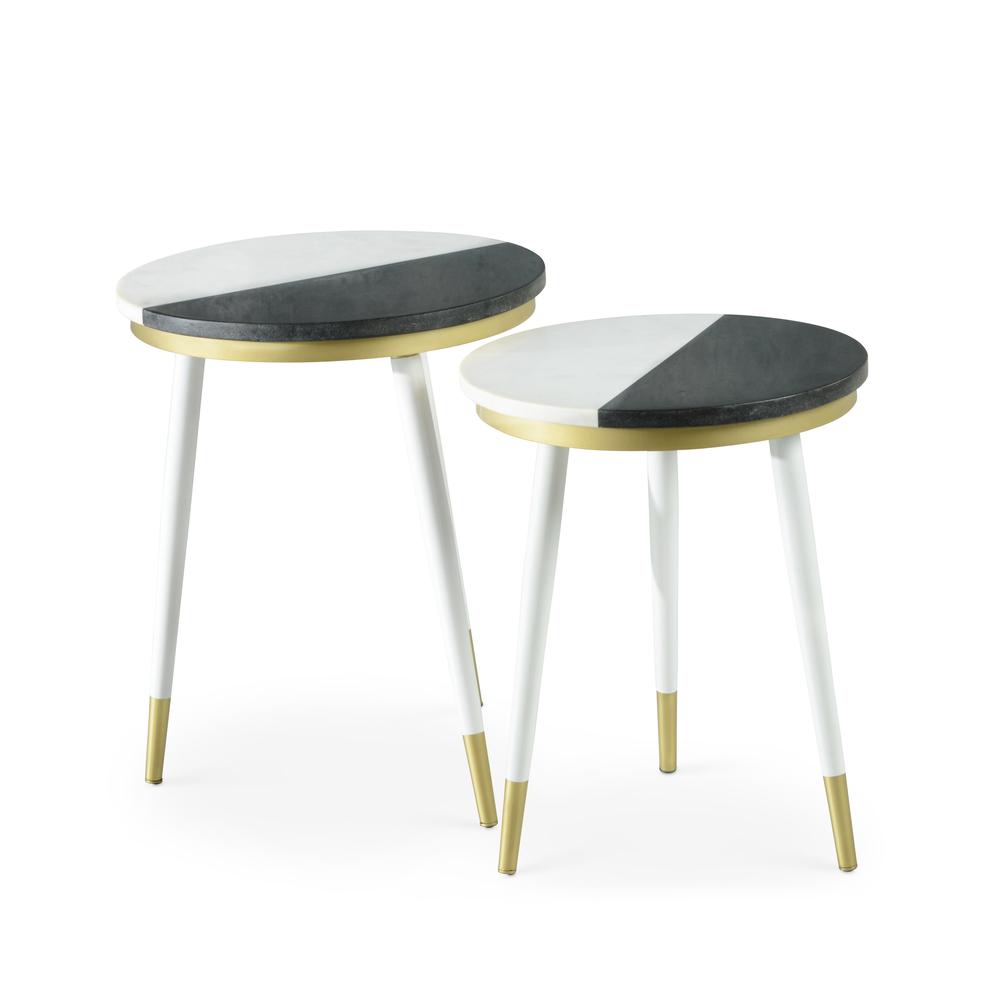 Taj 2-Pack Marble Top Side Tbls