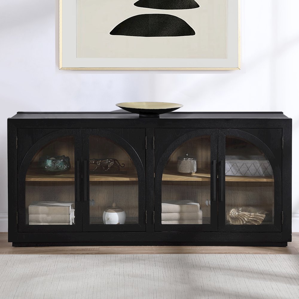 Magnolia Cathedral Doored Server, Black