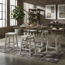 Rubberwood High Top Kitchen Table and Chairs, Farmhouse 5 Piece Set, White