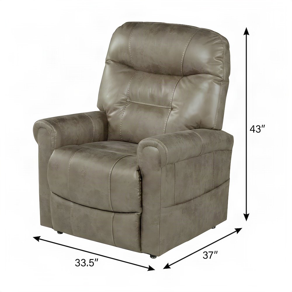 Polyester Electric Power Lift Recliner Chair with Heating for Adults, Tan/Sand