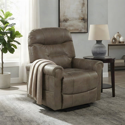 Polyester Electric Power Lift Recliner Chair with Heating for Adults, Tan/Sand