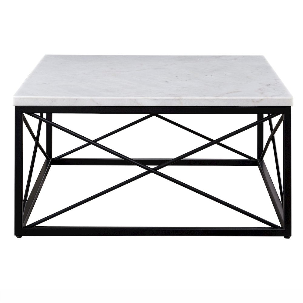 Skyler White Marble Top Square