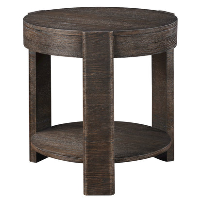 Salina Espresso Round End Table