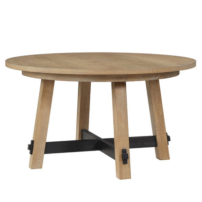 Aubrey 54" Round Dining Table, Brown
