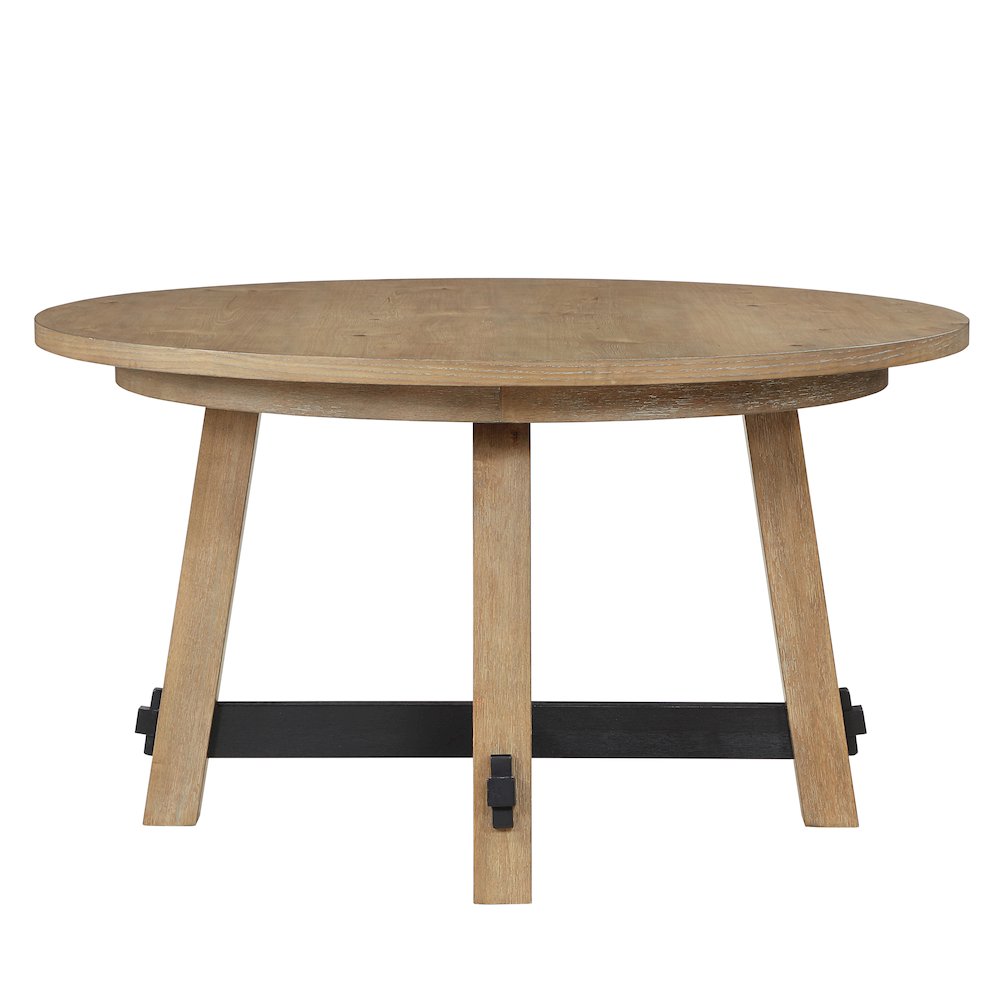 Aubrey 54" Round Dining Table, Brown