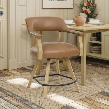 Swivel Counter Armchair with Backs and with Arm Rest Design