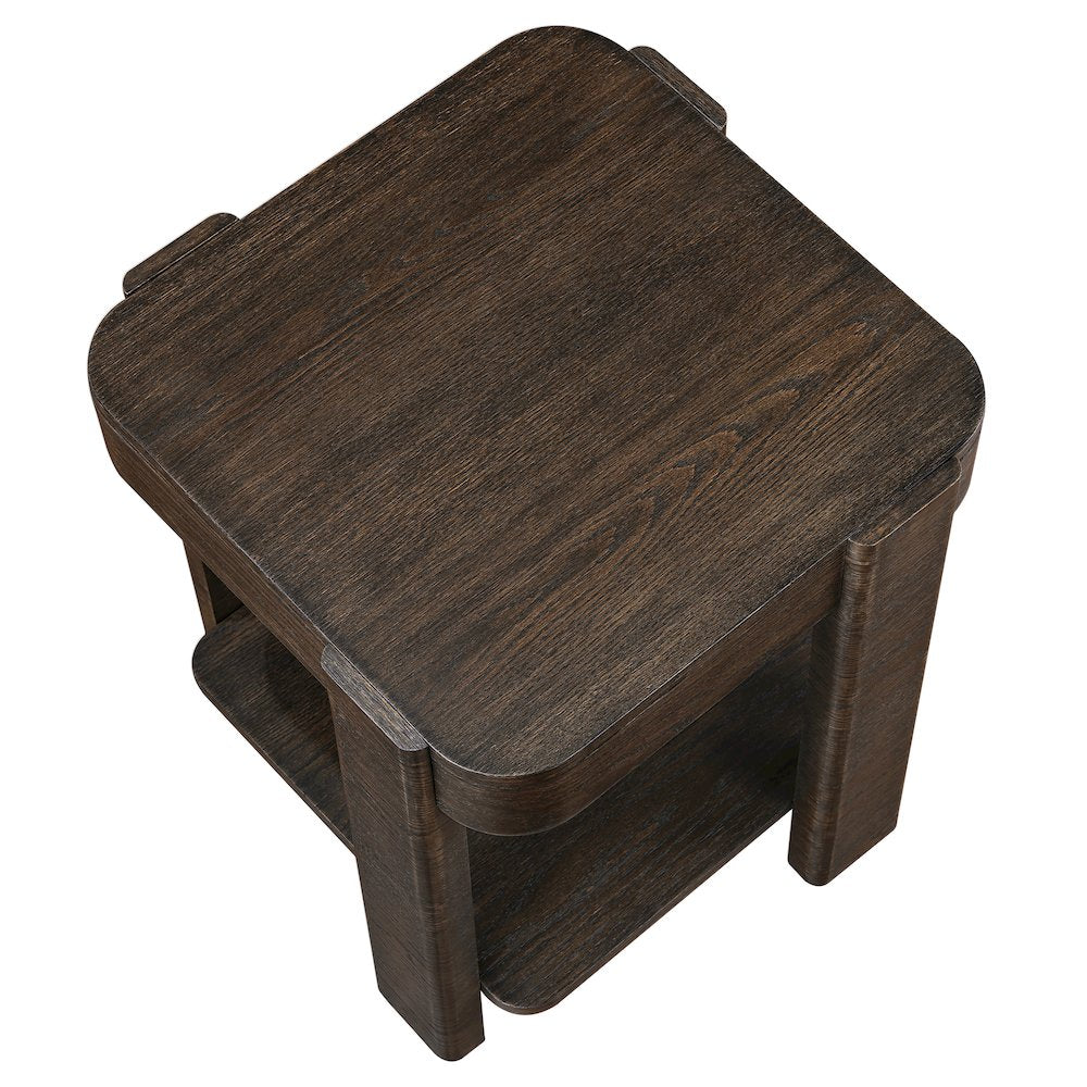 Salina Espresso Square End Table