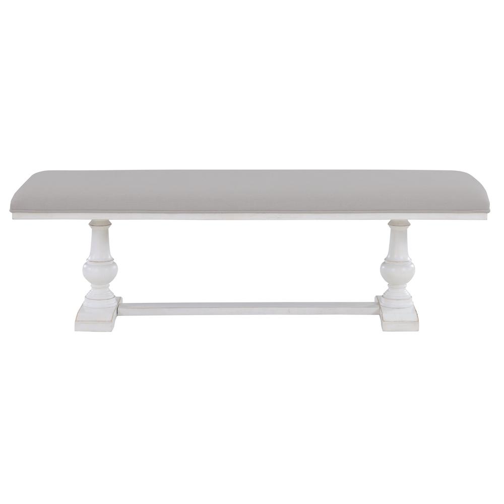 Warren 60" Upholstered Bench, White