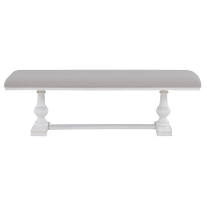 Warren 60" Upholstered Bench, White