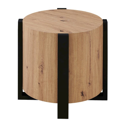 Darcie Faux-Wood Round End Table