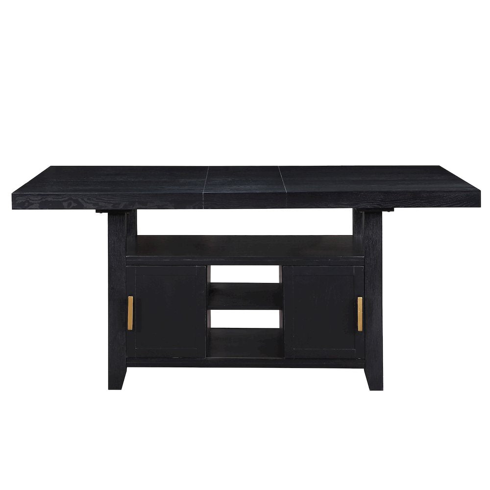 Yves Black Counter Table with Storage