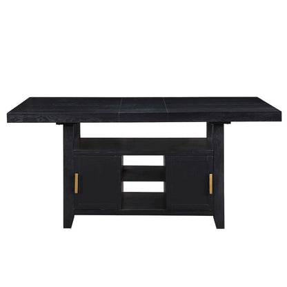 Yves Black Counter Table with Storage