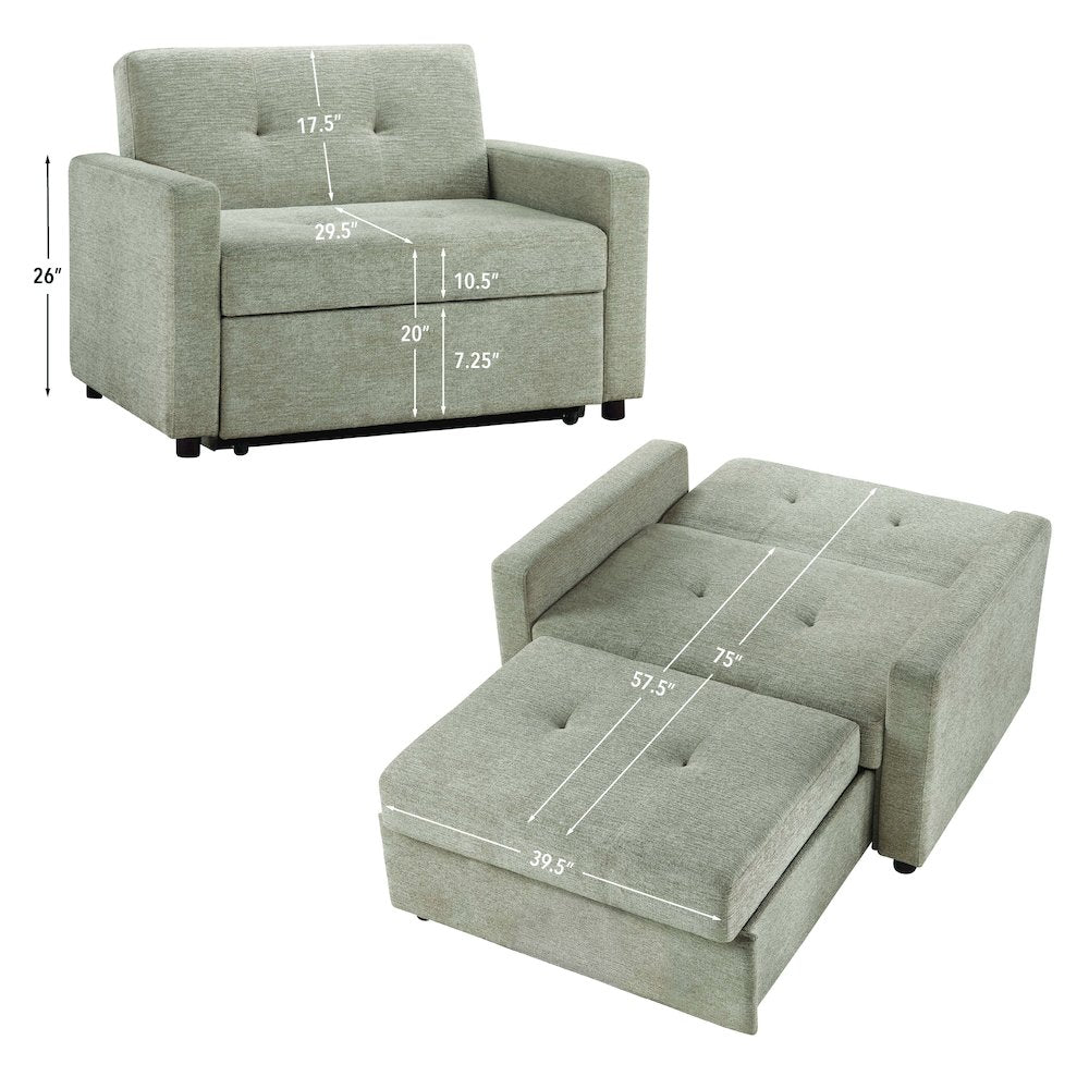 Noah Brown Chair w/ Twin Sleeper