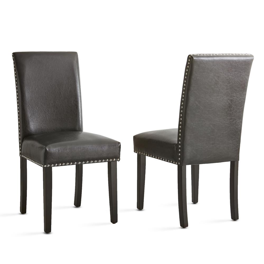 Verano Vegan Leather Side Chair, Black