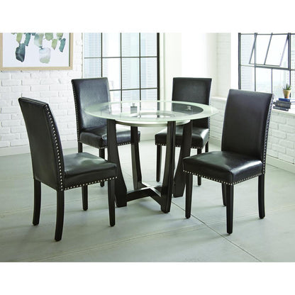 Verano Vegan Leather Side Chair, Black