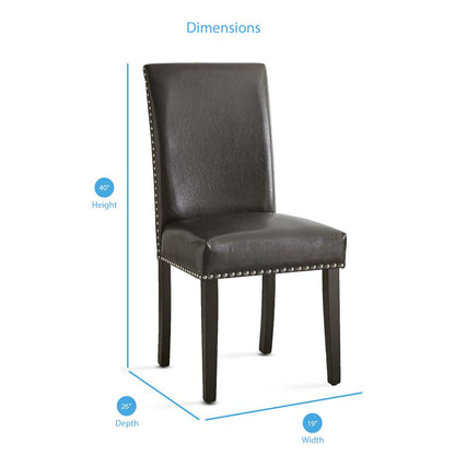 Verano Vegan Leather Side Chair, Black