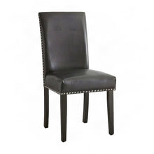 Vegan Leather Upholstered Dining Side Chair with MDF and Iron Frame, Black