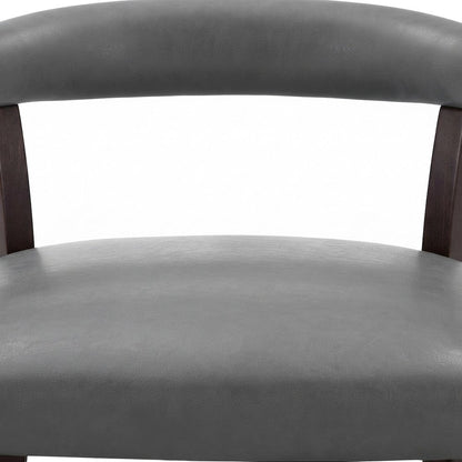 Faux Leather Rolling Dining Chair with Arms and Swivel Casters, Brown