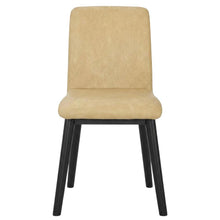 Faux Leather Upholstered Dining Chair with Rubberwood Legs, Brown