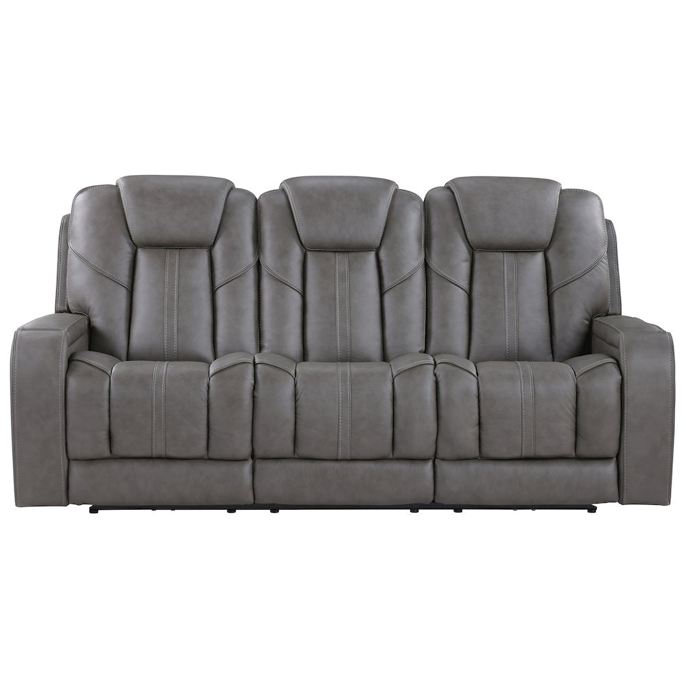 Daniel Triple Power Leather Theater Sofa
