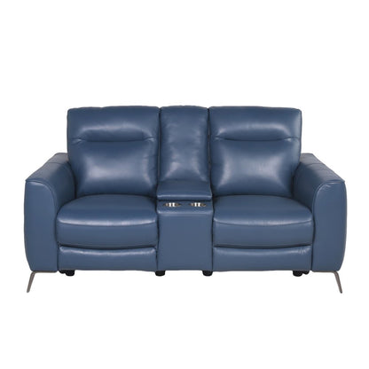 Sansa Power Reclining Console Loveseat - Ocean