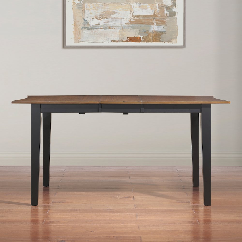 Joplin 50-62" Dining Table w/12" Leaf, Walnut and Ebony finish