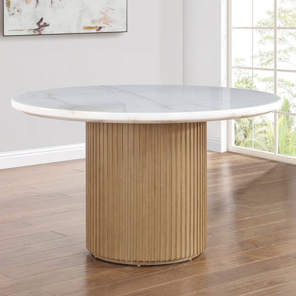 Colvin 5PC 52" White Marble Tbl w/ Chair