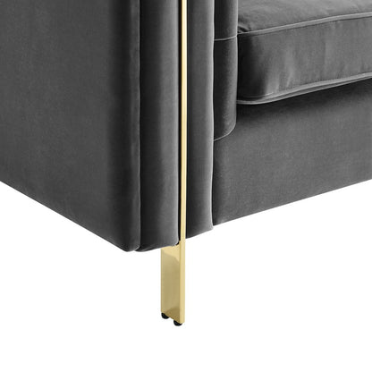 Charlene Gray Velvet Sofa Love