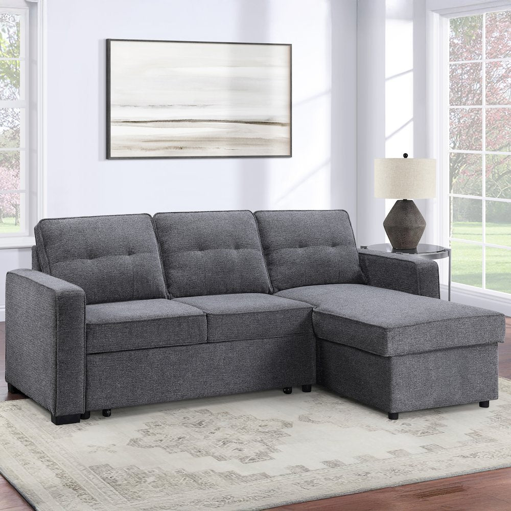 Noah Reversible 95" Chofa, Gray