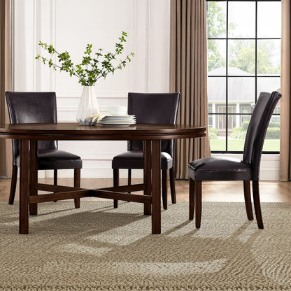 Hartford 72in Dining Set 9 PC with Brown Chairs