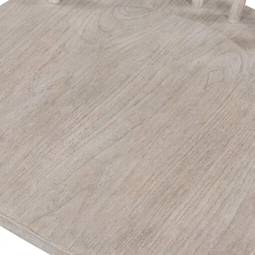 Solid Rubberwood Dining Chair with Curved Back for Dining Room, Tan