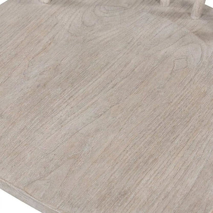 Solid Rubberwood Dining Chair with Curved Back for Dining Room, Tan