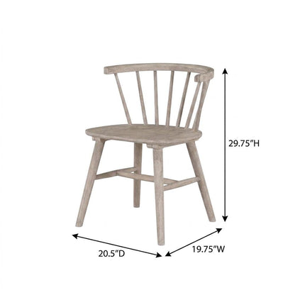 Solid Rubberwood Dining Chair with Curved Back for Dining Room, Tan