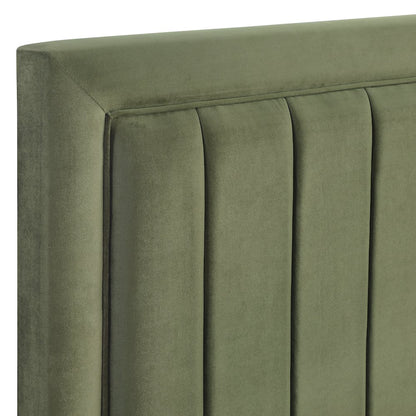 Jade Green Channel Back Queen/Full Headb