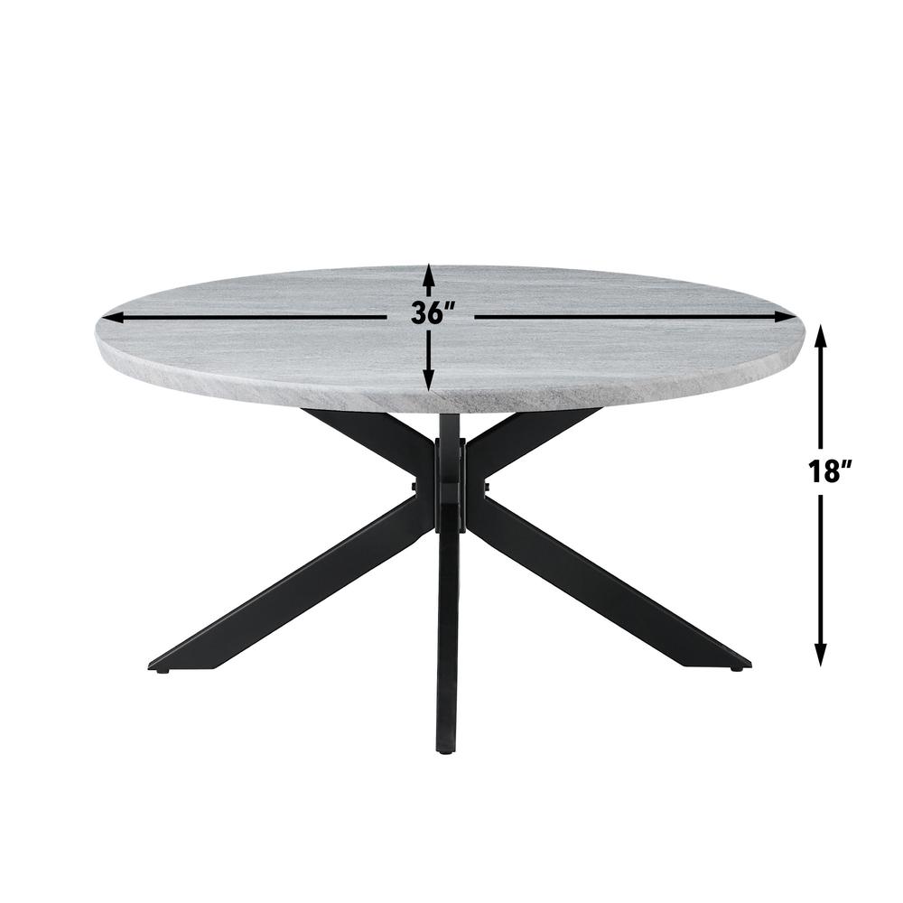 Keyla Faux-Marble Round Cocktail Table
