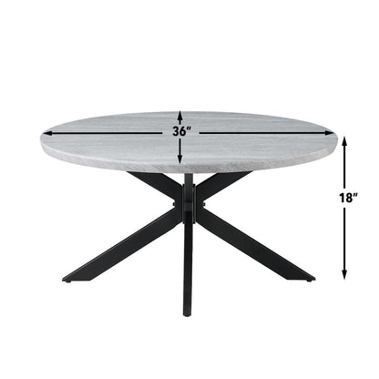 Keyla Faux-Marble Round Cocktail Table