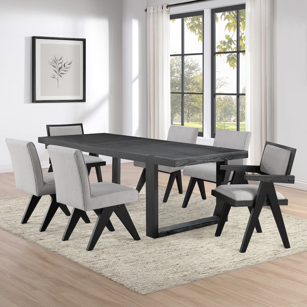 Yves 75-96" Tbl w/ 4 Magnolia Chr, 2 AC