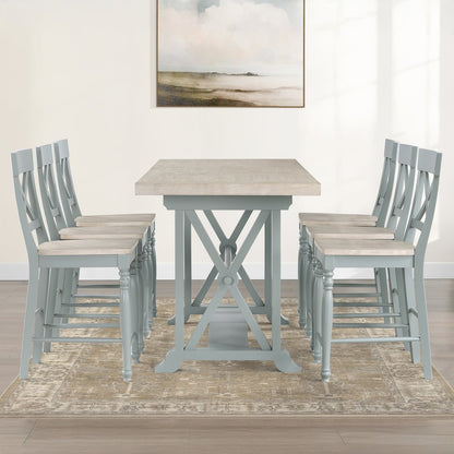 Darcy 7pc Counter Dining Set Green