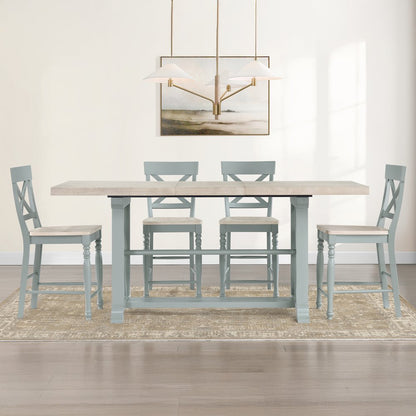 Darcy 7pc Counter Dining Set Green