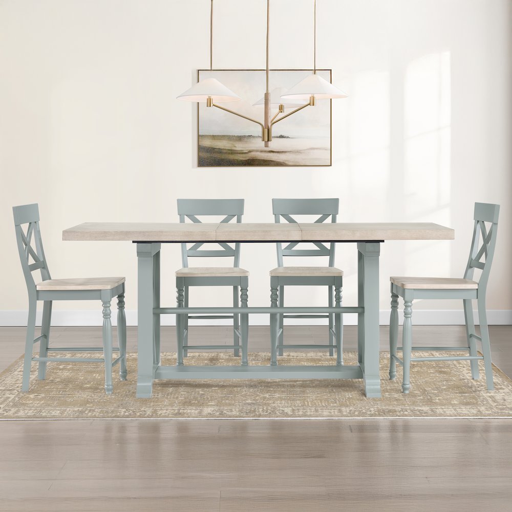 Darcy 7pc Counter Dining Set Green