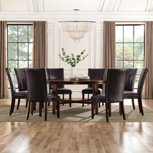 Hartford 72in Dining Set 9 PC with Brown Chairs