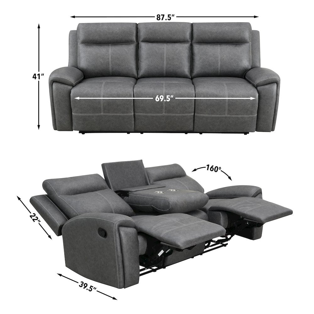 Gaston 3-Piece Manual Reclining Set