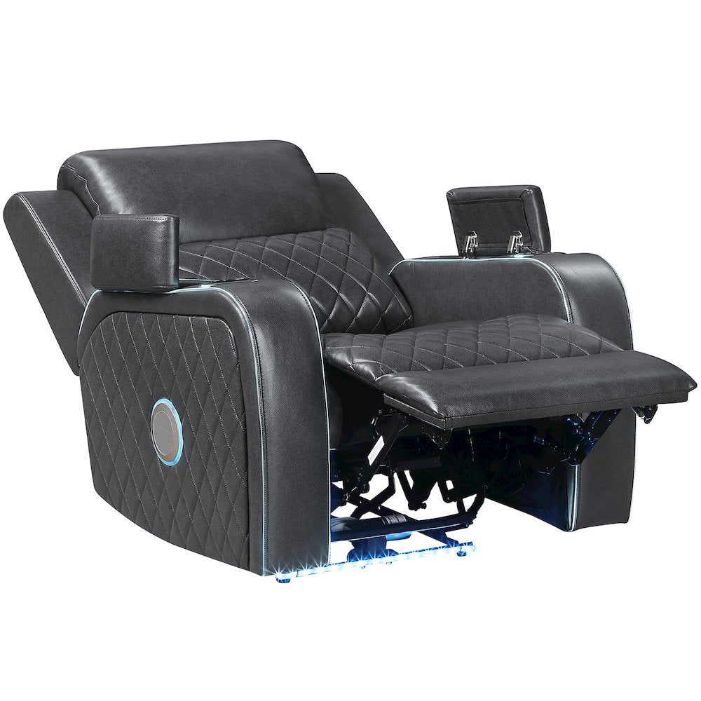 Luna Charcoal Power Recliner