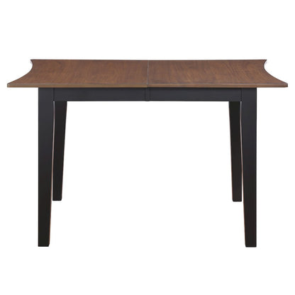 Joplin 50-62" Dining Table w/12" Leaf, Walnut and Ebony finish