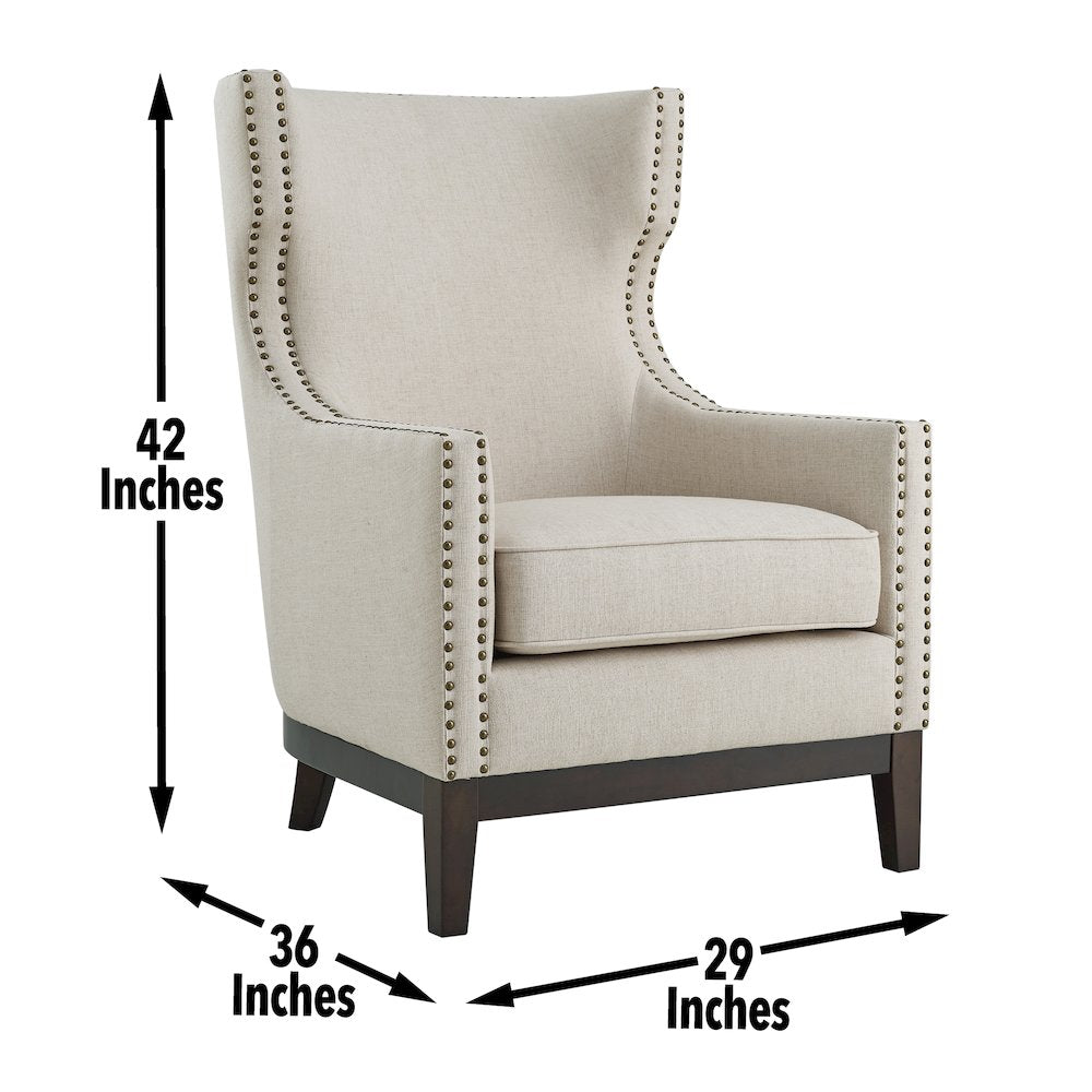 Roswell Linen Accent Chair - Beige