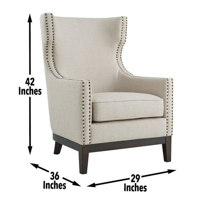 Roswell Linen Accent Chair - Beige