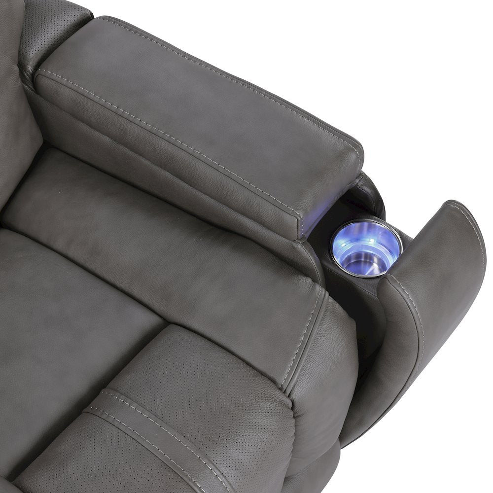 Daniel Triple Power Leather Theater Sofa