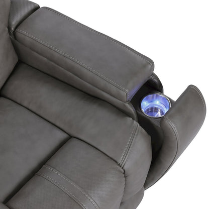 Daniel Triple Power Leather Theater Sofa