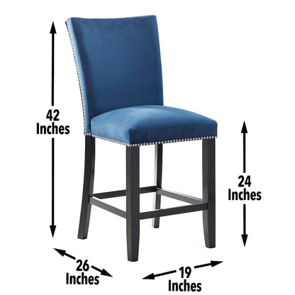 Camila 5PC Rectangle Counter Set Blue Chair