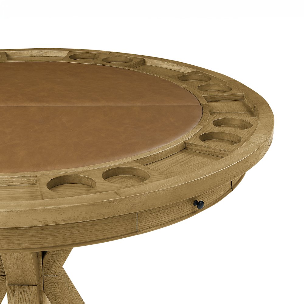 Rylie Counter Table with Game Top, Natural Finish